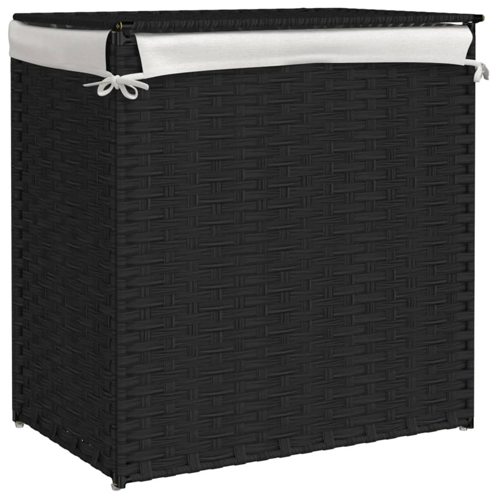 Tvättkorg Med 2 Sektioner 53X35X57 Cm Konstrotting