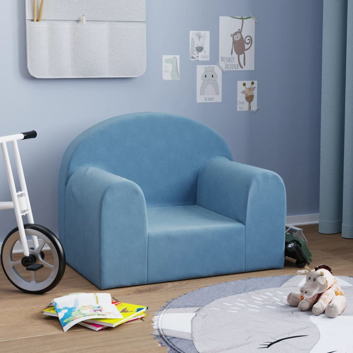 Barnsoffa 2-Sits Gräddvit Mjuk Plysch