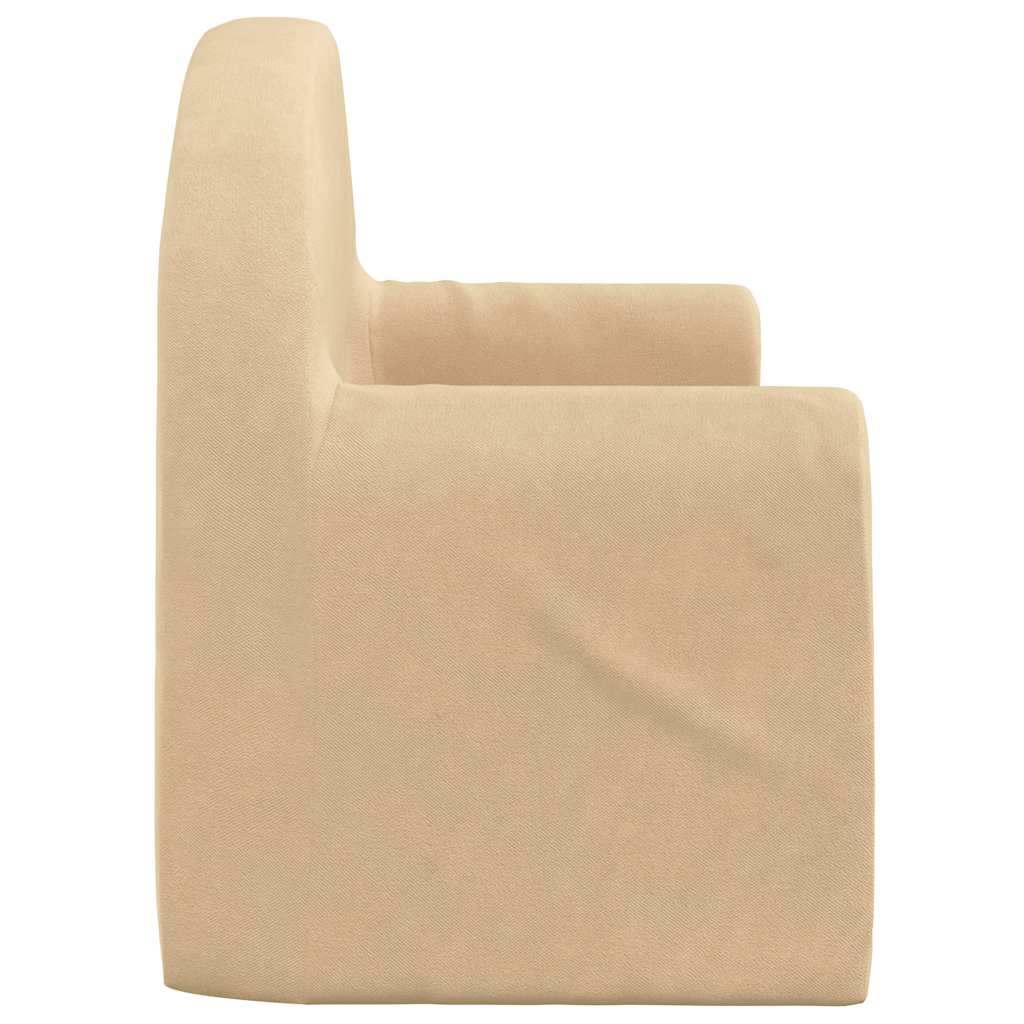 Barnsoffa 2-Sits Gräddvit Mjuk Plysch
