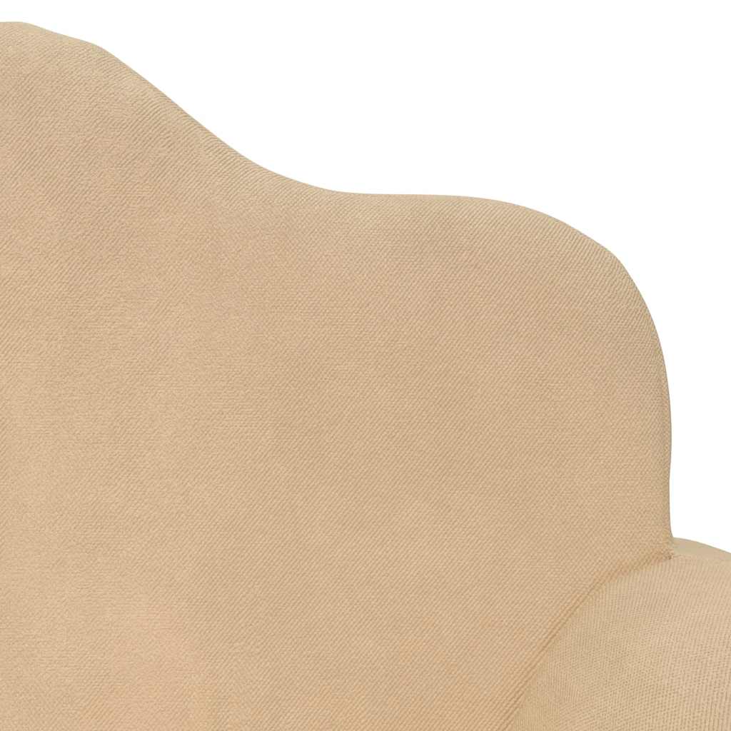 Barnsoffa 2-Sits Gräddvit Mjuk Plysch