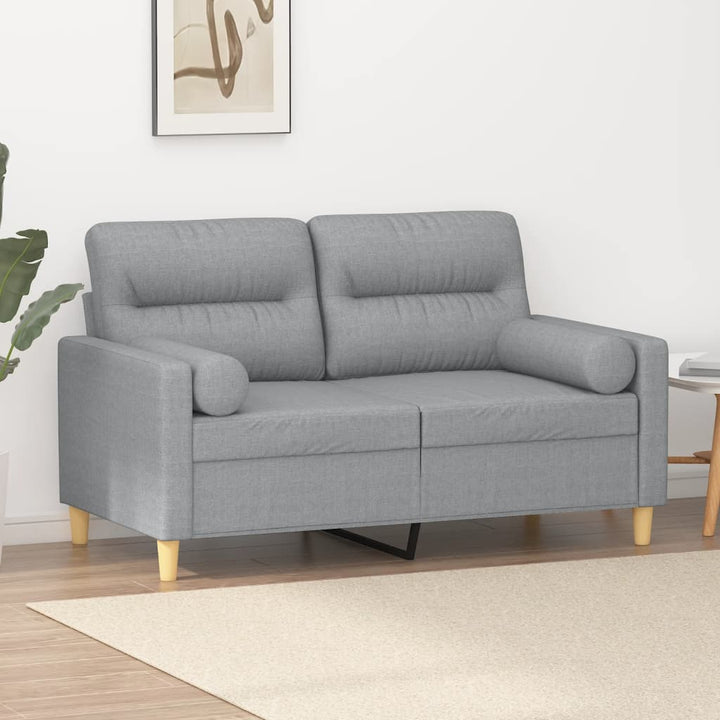 2-Sits Soffa Med Prydnadskuddar Tyg