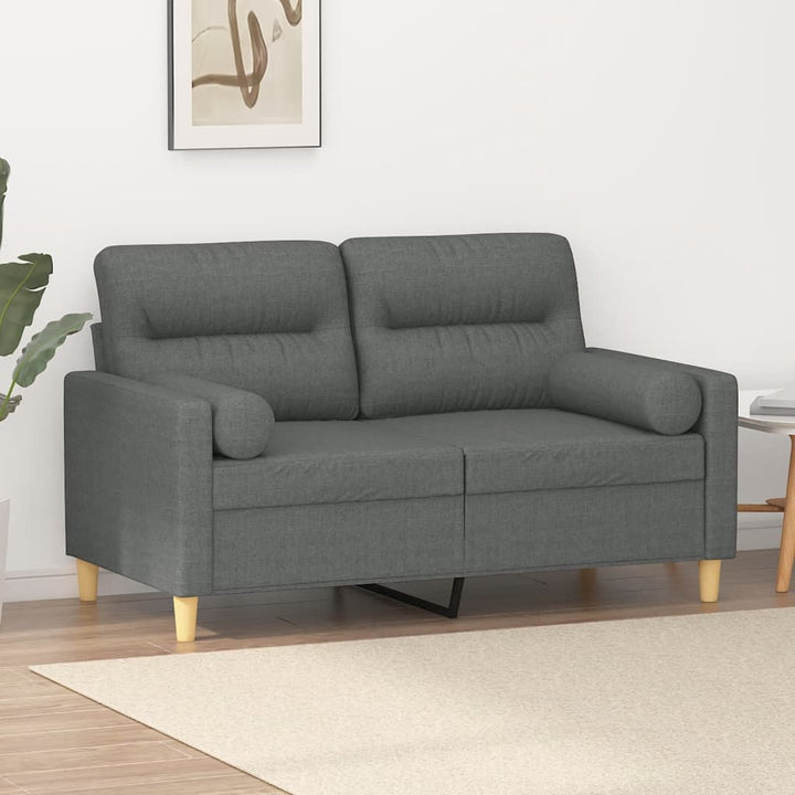 2-Sits Soffa Med Prydnadskuddar Tyg