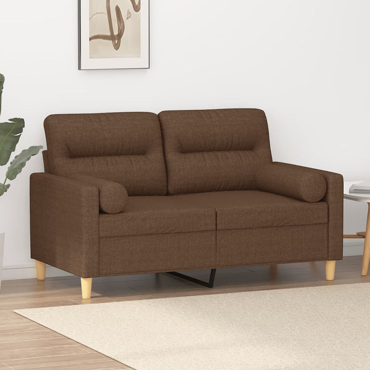 2-Sits Soffa Med Prydnadskuddar Tyg