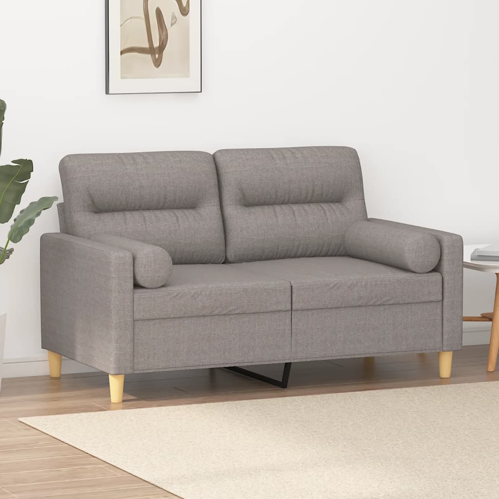 2-Sits Soffa Med Prydnadskuddar Tyg