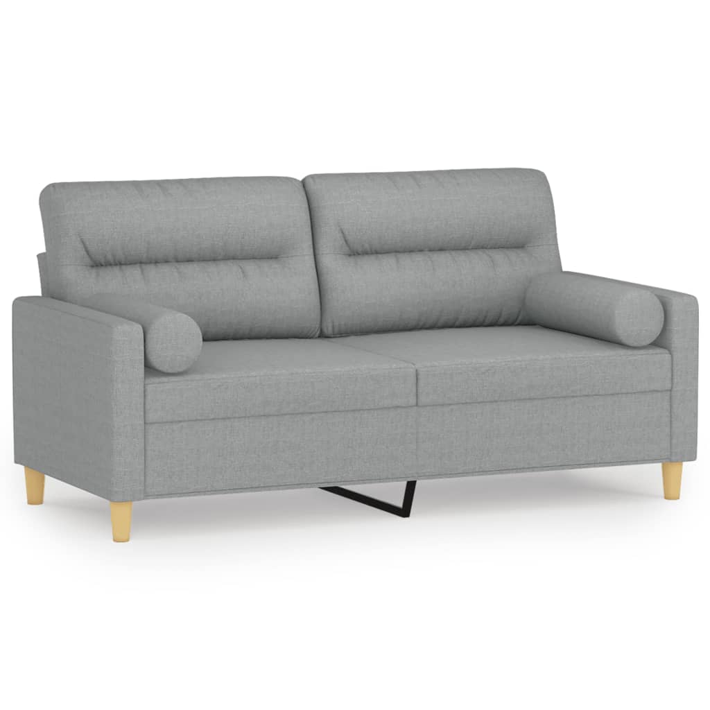 2-Sits Soffa Med Prydnadskuddar Tyg