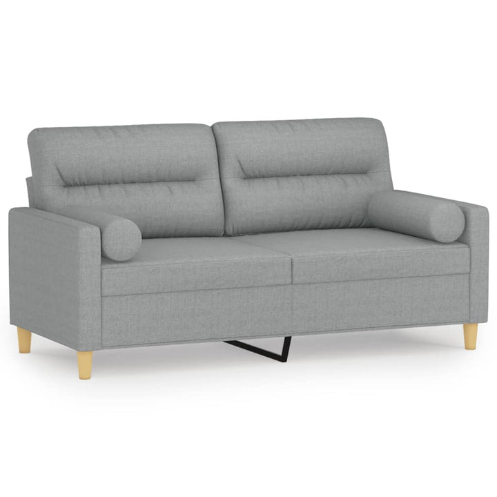 2-Sits Soffa Med Prydnadskuddar Tyg
