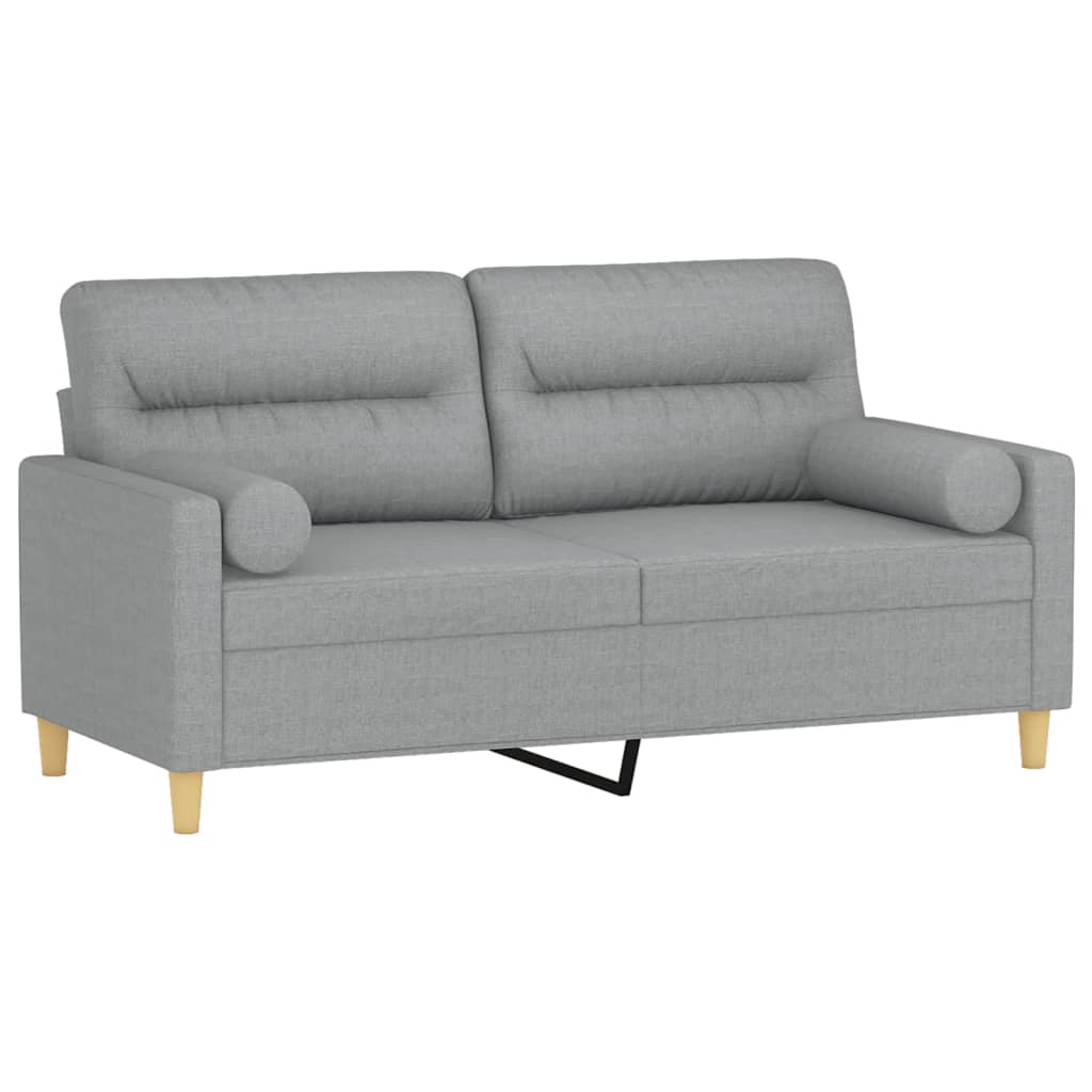 2-Sits Soffa Med Prydnadskuddar Tyg