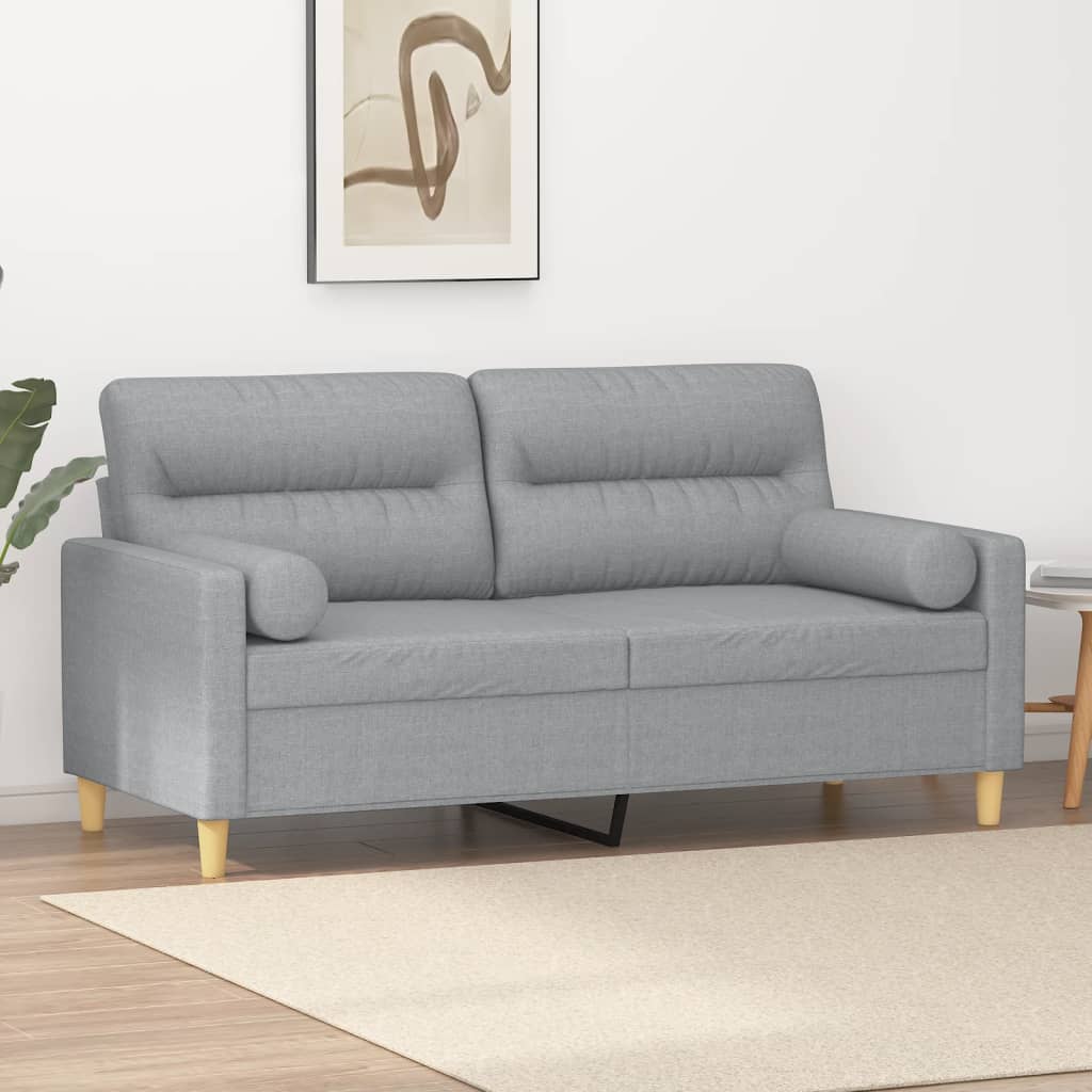 2-Sits Soffa Med Prydnadskuddar Tyg