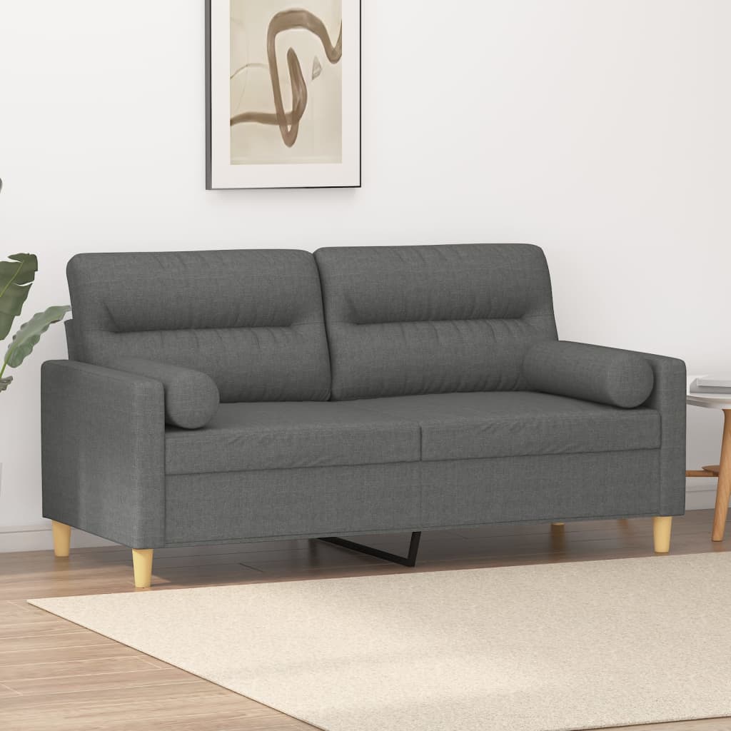 2-Sits Soffa Med Prydnadskuddar Tyg