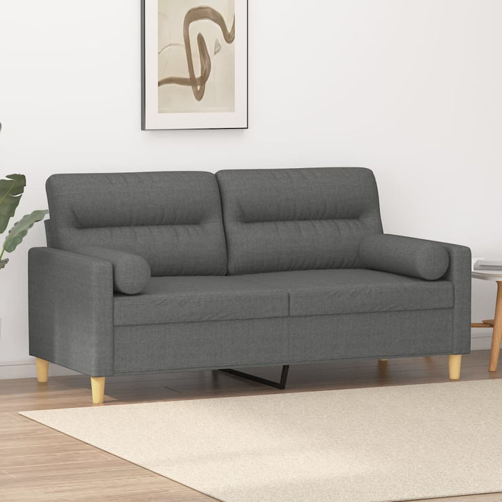 2-Sits Soffa Med Prydnadskuddar Tyg