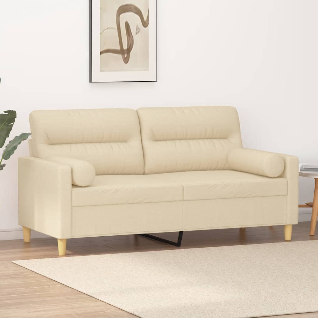 2-Sits Soffa Med Prydnadskuddar Tyg