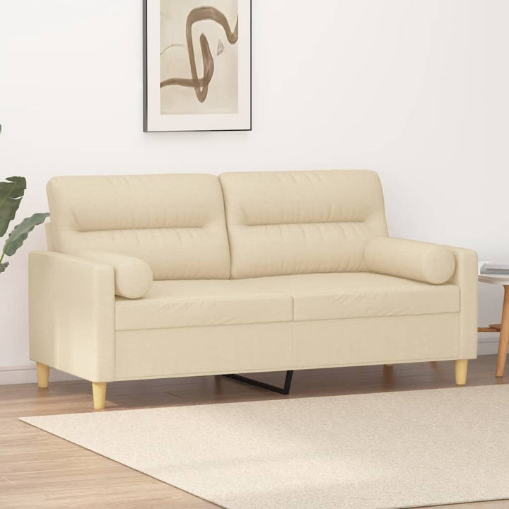 2-Sits Soffa Med Prydnadskuddar Tyg