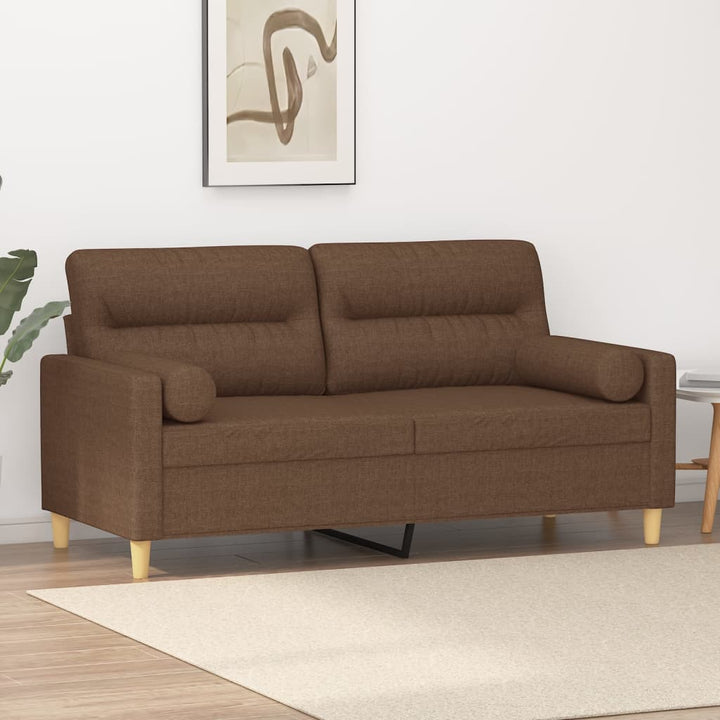 2-Sits Soffa Med Prydnadskuddar Tyg
