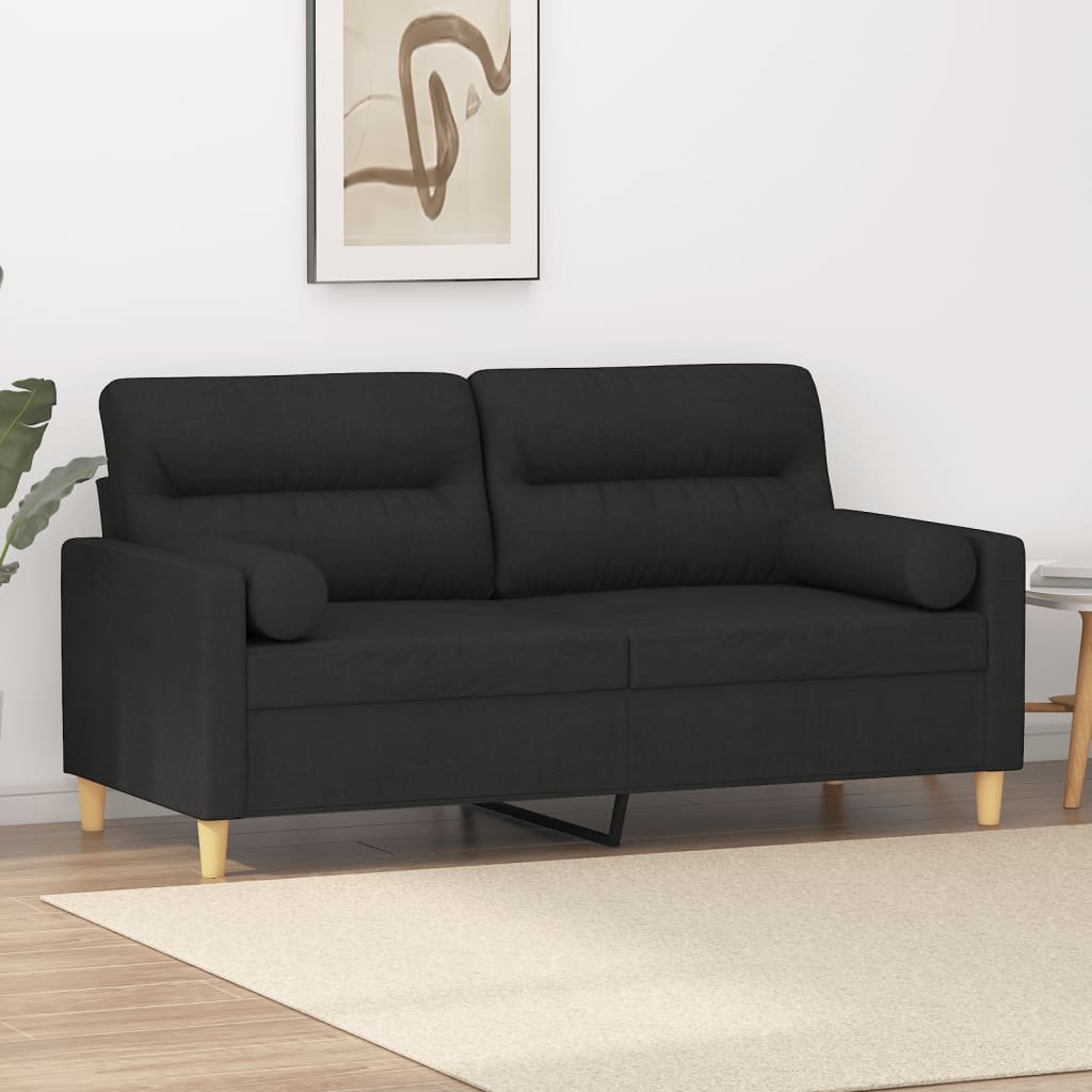 2-Sits Soffa Med Prydnadskuddar Tyg