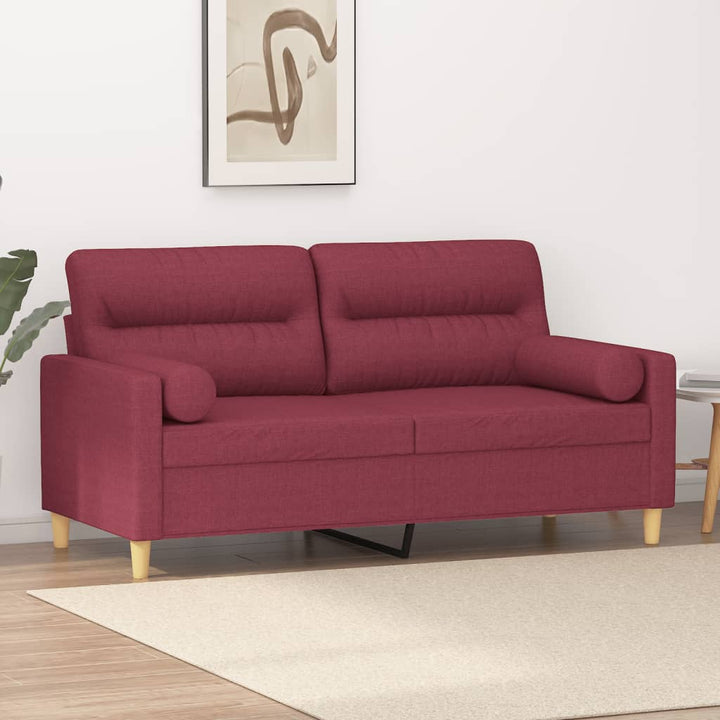 2-Sits Soffa Med Prydnadskuddar Tyg