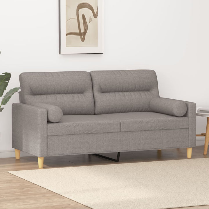 2-Sits Soffa Med Prydnadskuddar Tyg