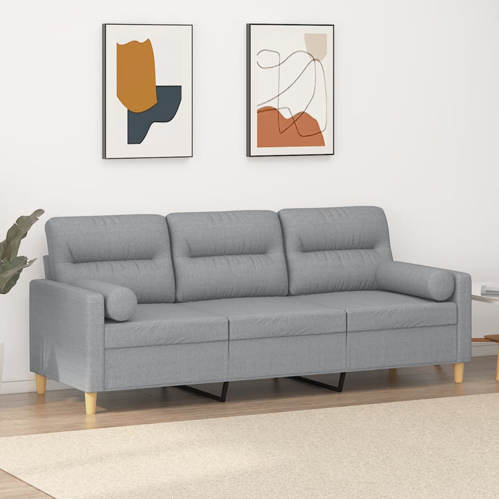 2-Sits Soffa Med Prydnadskuddar Tyg