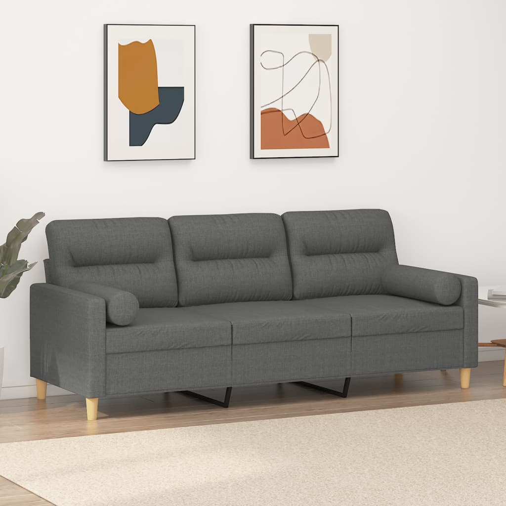 2-Sits Soffa Med Prydnadskuddar Tyg