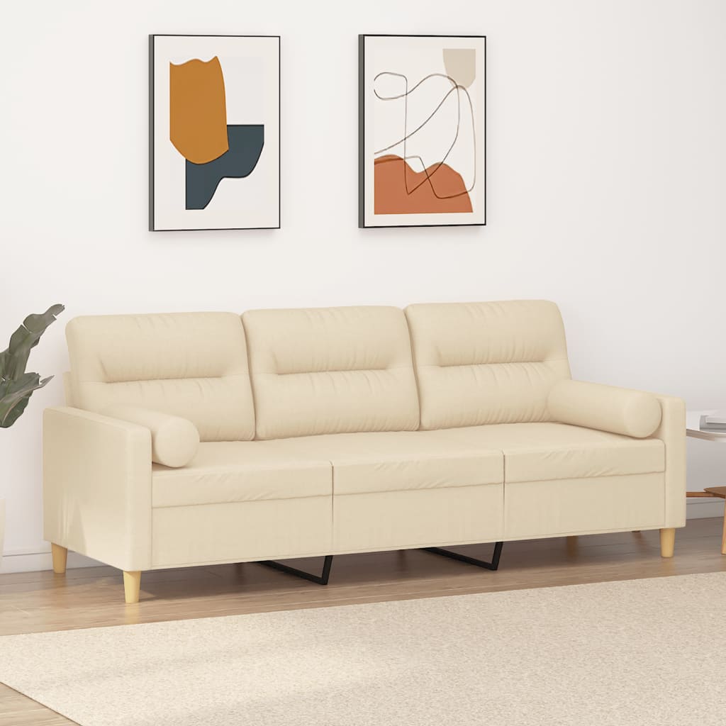 2-Sits Soffa Med Prydnadskuddar Tyg