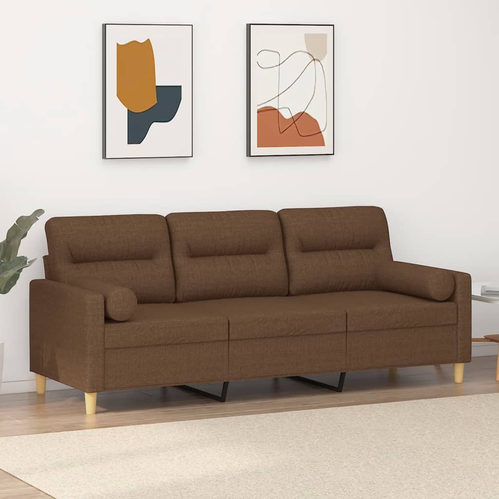 2-Sits Soffa Med Prydnadskuddar Tyg