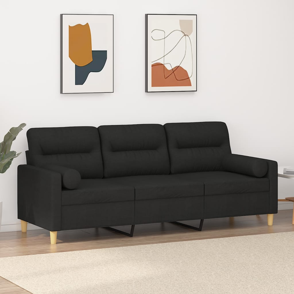 2-Sits Soffa Med Prydnadskuddar Tyg