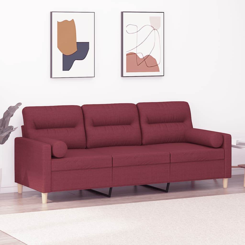 2-Sits Soffa Med Prydnadskuddar Tyg