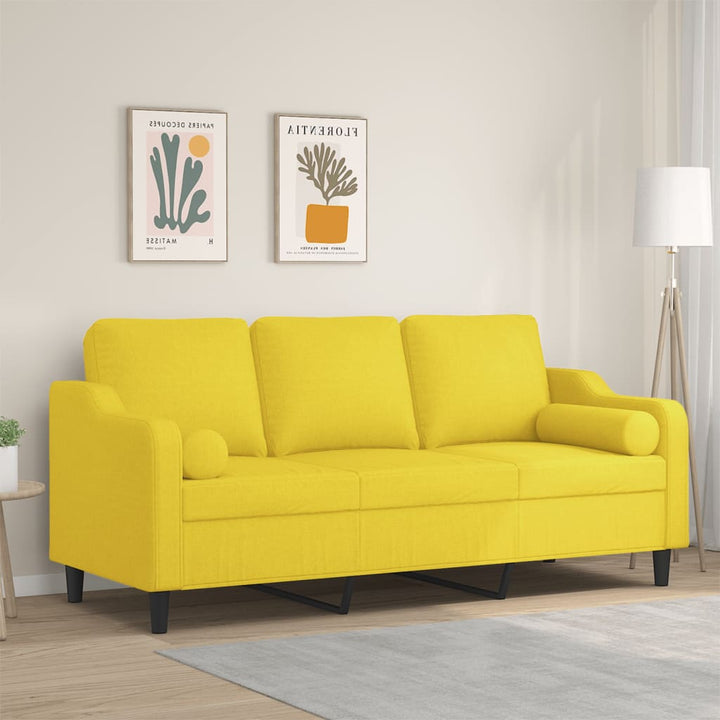 2-Sits Soffa Med Prydnadskuddar Tyg