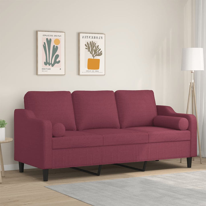 2-Sits Soffa Med Prydnadskuddar Tyg