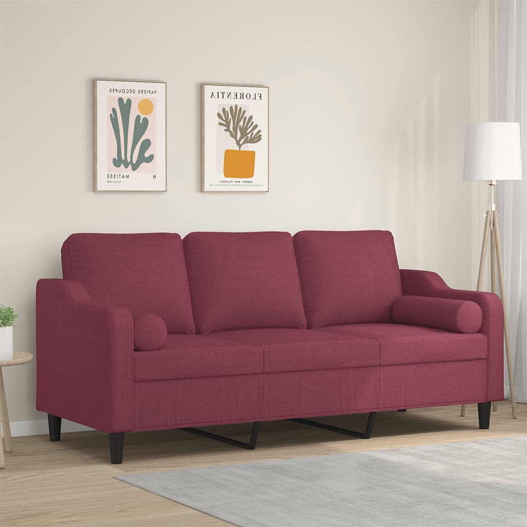 2-Sits Soffa Med Prydnadskuddar Tyg