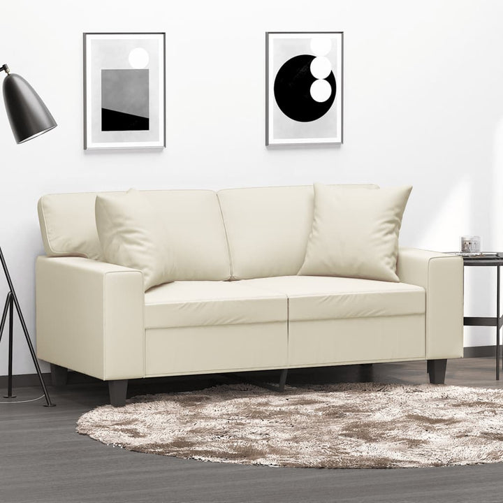 2-Sits Soffa Med Prydnadskuddar Konstläder