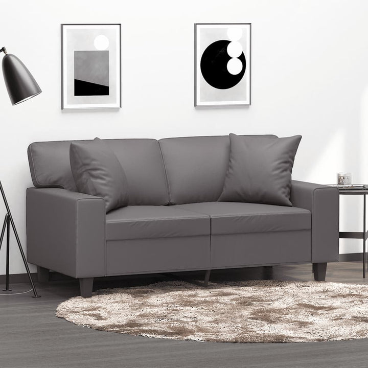 2-Sits Soffa Med Prydnadskuddar Konstläder