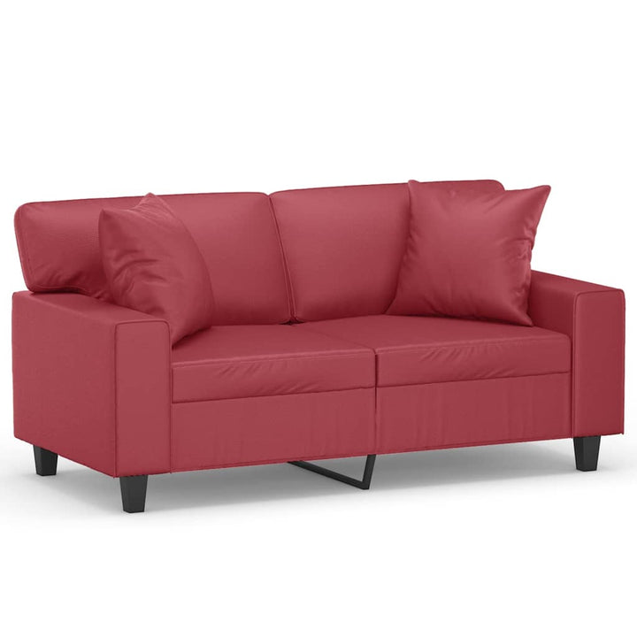 2-Sits Soffa Med Prydnadskuddar Konstläder