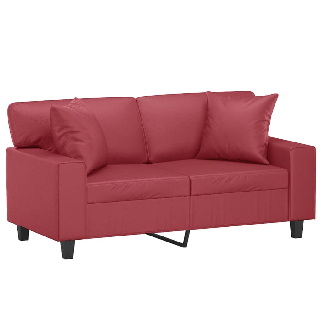 2-Sits Soffa Med Prydnadskuddar Konstläder