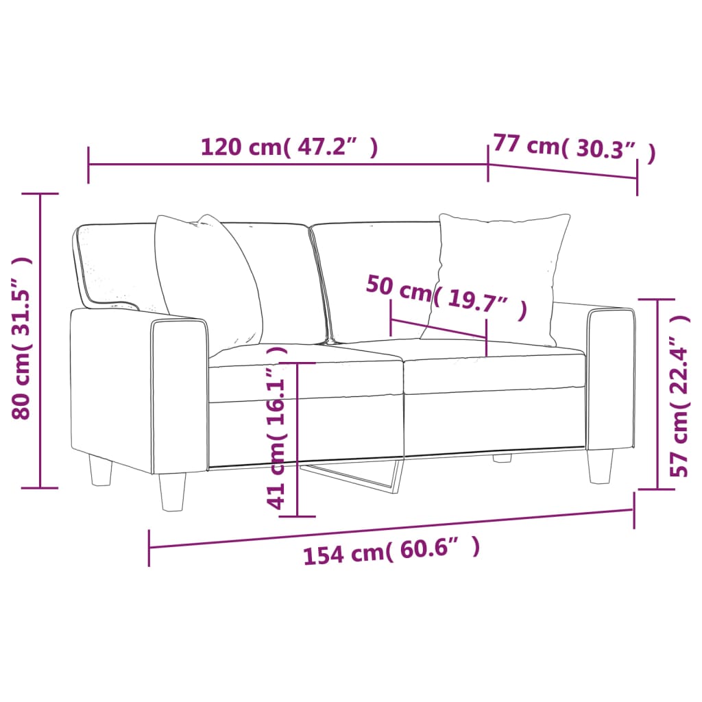 2-Sits Soffa Med Prydnadskuddar Konstläder
