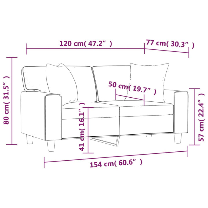 2-Sits Soffa Med Prydnadskuddar Konstläder