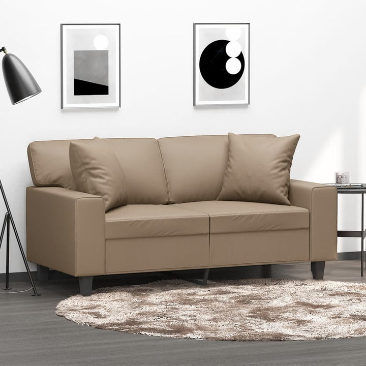 2-Sits Soffa Med Prydnadskuddar Konstläder