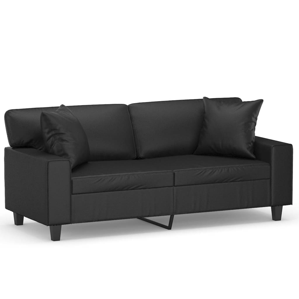 2-Sits Soffa Med Prydnadskuddar Konstläder