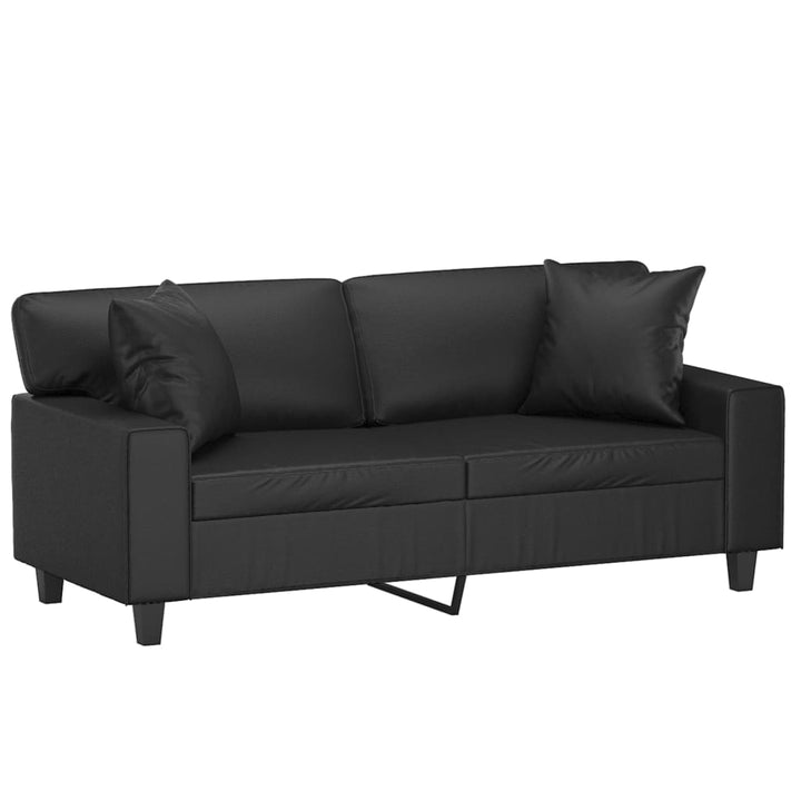 2-Sits Soffa Med Prydnadskuddar Konstläder