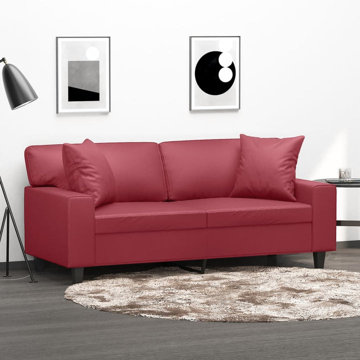 2-Sits Soffa Med Prydnadskuddar Konstläder