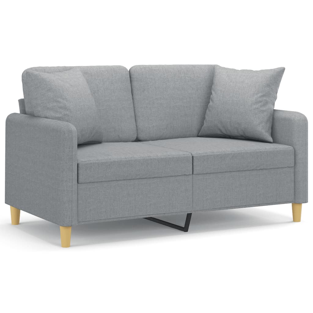 2-Sits Soffa Med Prydnadskuddar Tyg