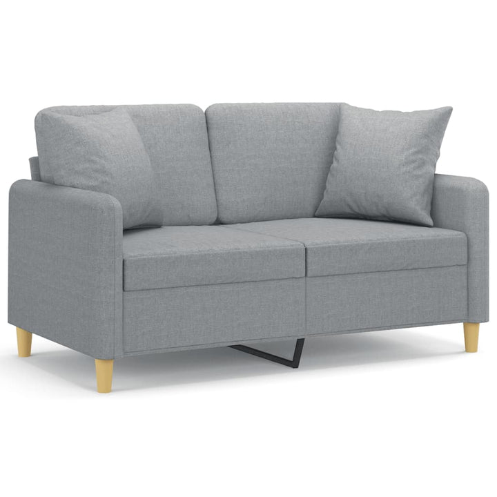 2-Sits Soffa Med Prydnadskuddar Tyg