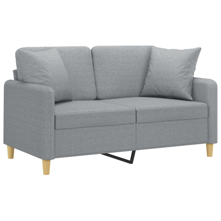 2-Sits Soffa Med Prydnadskuddar Tyg