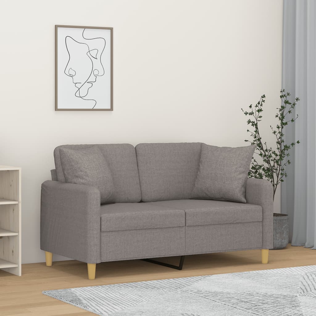 2-Sits Soffa Med Prydnadskuddar Tyg
