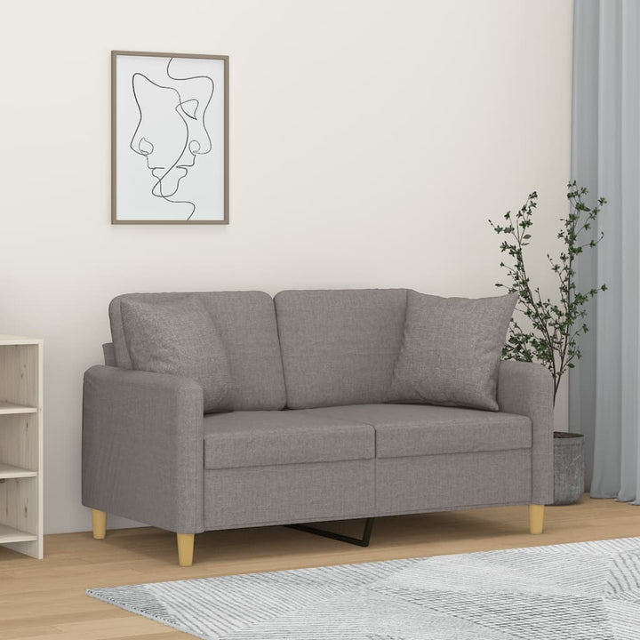 2-Sits Soffa Med Prydnadskuddar Tyg