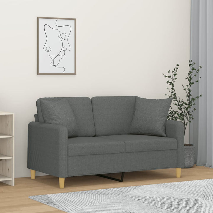 2-Sits Soffa Med Prydnadskuddar Tyg