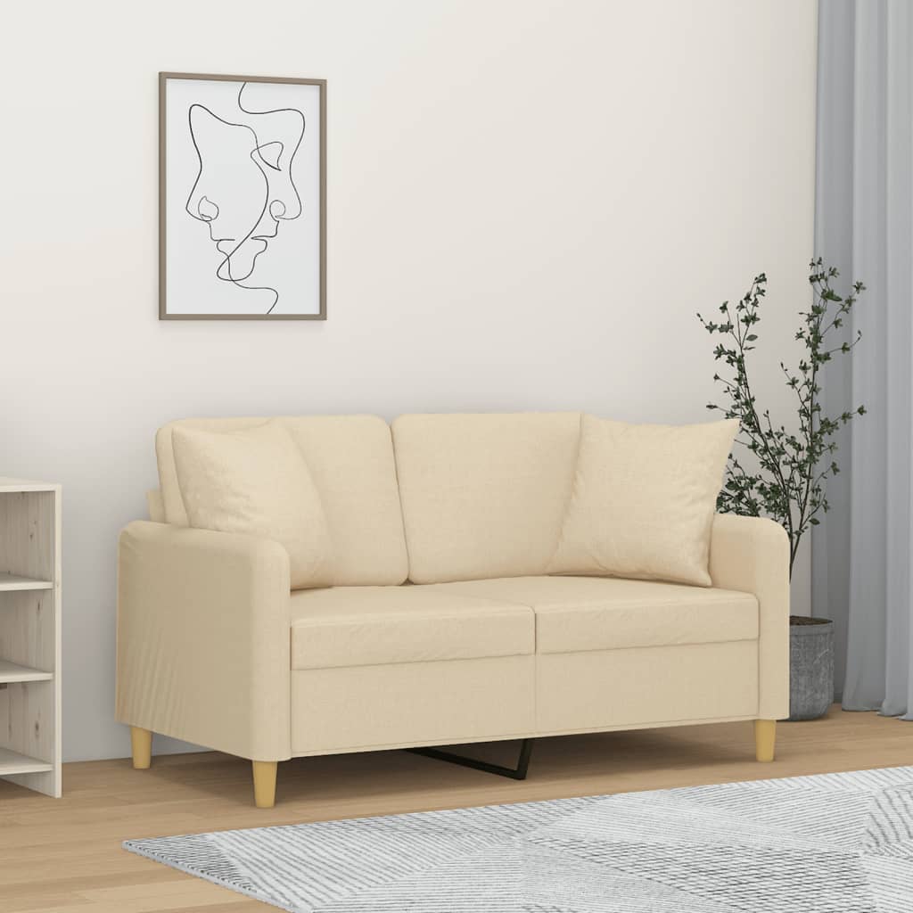 2-Sits Soffa Med Prydnadskuddar Tyg