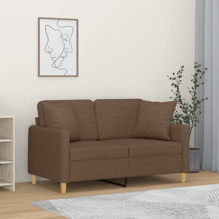 2-Sits Soffa Med Prydnadskuddar Tyg