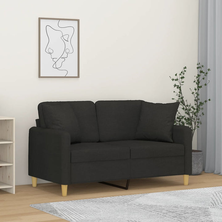 2-Sits Soffa Med Prydnadskuddar Tyg