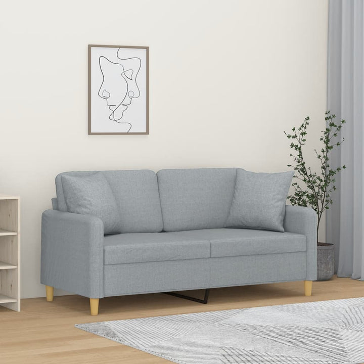 2-Sits Soffa Med Prydnadskuddar Tyg