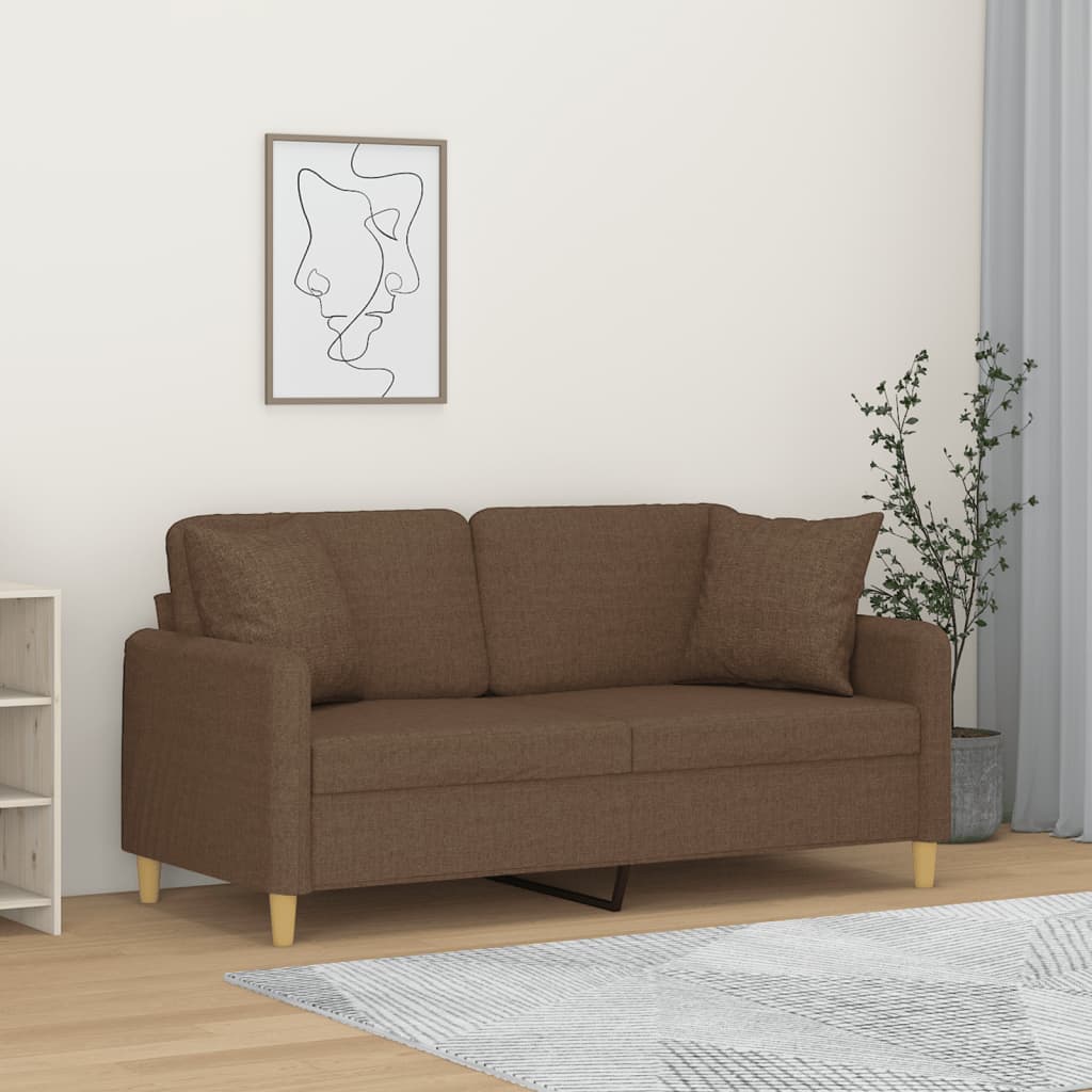 2-Sits Soffa Med Prydnadskuddar Tyg